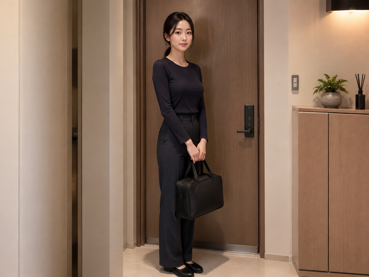 인천 연수구 방문 홈케어 일정을 준비하는 젊은 성인 한국 여성 관리사